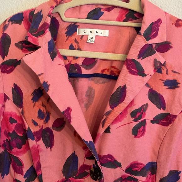 CAbi Women’s Size 12 Pink Rose Garden Floral Jacket Blazer - Picture 9 of 9